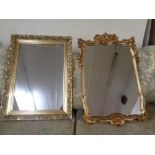 A Victorian style gilt framed mirror together with a further gilt mirror