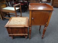 A late Victorian pot cupboard together with a commode