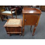 A late Victorian pot cupboard together with a commode