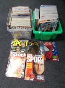 Two crates containing magazines to include FHM, Empire,