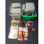 Two crates containing magazines to include FHM, Empire,