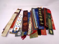 A large quantity of assorted bookmarks to include leather examples