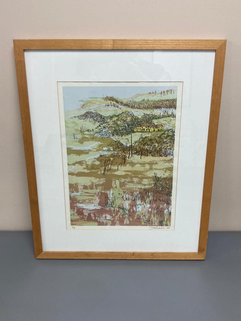 David Belilios : landscape, limited edition print, 3/18, signed, 39 cm x 29 cm.
