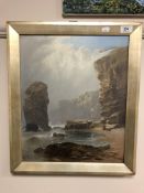 George Blackie Sticks (1843-1900) : Marsden Cliffs, oil on canvas, signed, dated 1891,