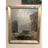 George Blackie Sticks (1843-1900) : Marsden Cliffs, oil on canvas, signed, dated 1891,