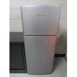 A Fridgemaster upright fridge freezer (silver)