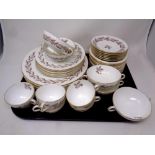 Forty pieces of Minton Brown Elizabethan Oak tea and dinner bone china