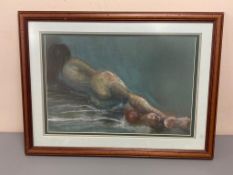 David Belilios : Nude, pastel, signed, 46 cm x 30 cm.