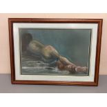 David Belilios : Nude, pastel, signed, 46 cm x 30 cm.