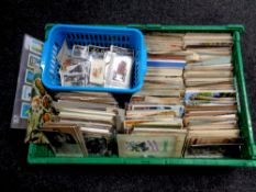A crate containing a large quantity of antique postcards including North East interest,