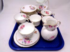 A tray containing 18 pieces of Coalport Junetime tea china and a further Coalport jug