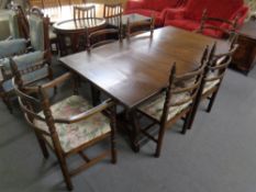 A Younger Furniture Toledo sideboard with matching extending refectory table and six chairs