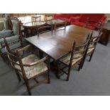 A Younger Furniture Toledo sideboard with matching extending refectory table and six chairs