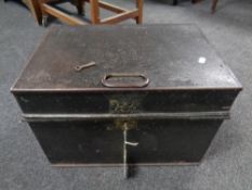 A 19th century Milner's Patent strong box with key