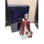 A Royal Worcester china figure : Queen Elizabeth II In Celebration of The Queen's 80'th Birthday,