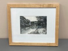 David Belilios : Lake, watercolour, signed, 20 cm x 14 cm.
