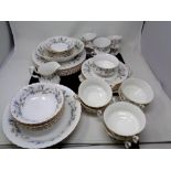 Forty-one pieces of Royal Albert Brigadoon tea and dinner china