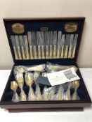 A Viners Dubarry Classic Embassy Canteen containing the complete 58-piece set of gold plated