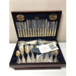 A Viners Dubarry Classic Embassy Canteen containing the complete 58-piece set of gold plated