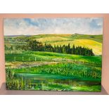 David Belilios : Farm landscape, oil on canvas, signed, 123 cm x 91 cm.