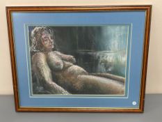 David Belilios : Nude, pastel, signed 34 cm x 25 cm.