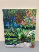 David Belilios : Jeans garden, oil on canvas, 51 cm x 40 cm.