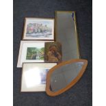 A gilt framed hall mirror,