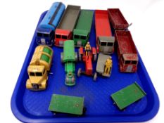 A tray containing mid 20th century play-worn Dinky super toys Die cast models including Foden flat