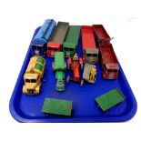 A tray containing mid 20th century play-worn Dinky super toys Die cast models including Foden flat