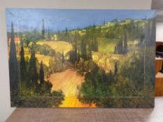 A large oil on canvas Tuscany landscape