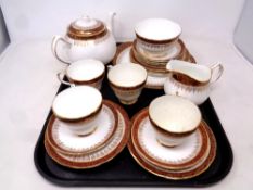 A tray containing twenty pieces of Duchess Winchester tea china