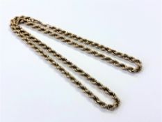 A 9ct gold rope twist necklace, length 41cm CONDITION REPORT: 4.