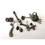 A group of silver and marcasite jewellery