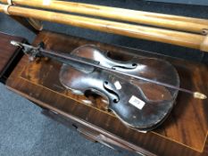 An antique violin and bow