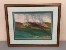 David Belilios : Burning Heather, pastel, signed, 39 cm x 48 cm.