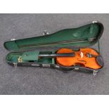 A Chinese violin and bow in hard case