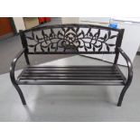 A metal garden bench