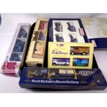 A tray containing five Corgi and Lledo die cast box set to include North Yorkshire Moors Railways,