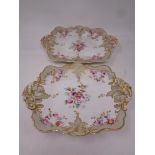 A pair of Ridgway floral patterned gilt rimmed comports