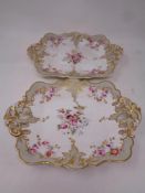 A pair of Ridgway floral patterned gilt rimmed comports