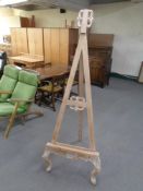 A decorative pine easel