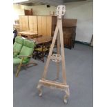 A decorative pine easel