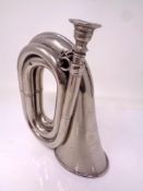 A chromed bugle by Keat and Sons of London