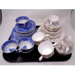 A tray containing nineteen pieces of Copeland Spode Italian tea china together with a further part