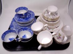 A tray containing nineteen pieces of Copeland Spode Italian tea china together with a further part