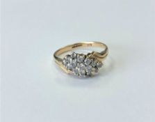 A 9ct gold CZ cluster ring, size O CONDITION REPORT: 2.
