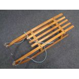 A vintage Davos wooden sledge