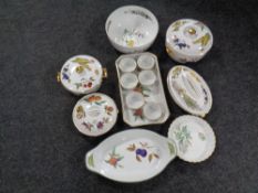 Fourteen pieces of Royal Worcester Evesham and Astley and Hedgerow oven to tableware