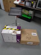 A gas lift bar stool together with a boxed Cooke and Lewis gas lift bar stools (as found) and a