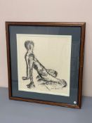 David Belilios : Nude, watercolour, signed, 33 cm x 30 cm.